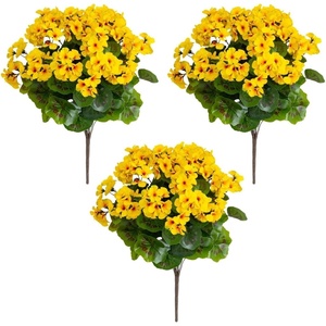 image:imageNearly Natural 19in UV Resistant Artificial Geranium Bush IndoorOutdoor  Set of 3