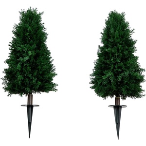 image:imageNearly Natural 25 ft UVResistant Artificial Cedar with Stake Set of 2Green