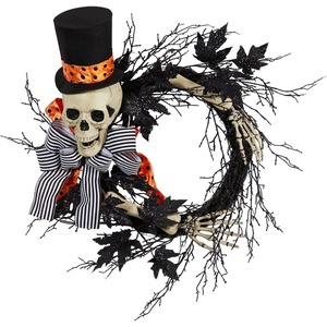 image:imageNearly Natural 26in Halloween Dapper Skeleton Wreath