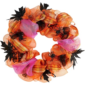 image:imageNearly Natural 26in Halloween Spider Mesh Wreath