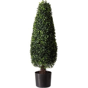 image:imageNearly Natural 3 ft Artificial Boxwood Tower Topiary Outdoor Patio Decor
