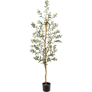 image:imageNearly Natural 3 ft Artificial Olive Tree with Natural Trunk for Decor5ft 6in