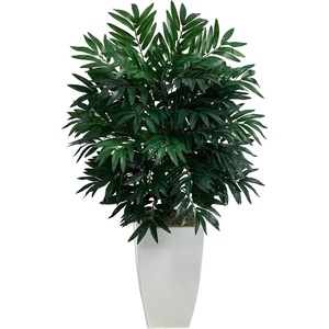 image:imageNearly Natural 3 ft Bamboo Palm Artificial Plant in White Planter