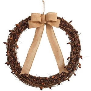 image:imageNearly Natural 30in Fall Acorn and Decorative Bow Autumn Wreath