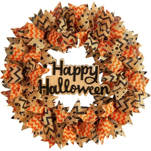 image:imageNearly Natural 30in Halloween Burlap Ribbon Wreath