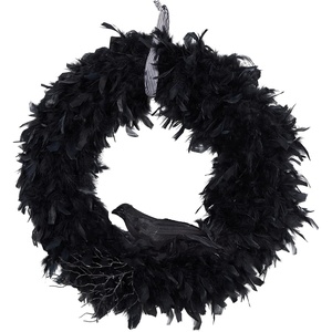 image:imageNearly Natural 30in Halloween Raven Feather Wreath