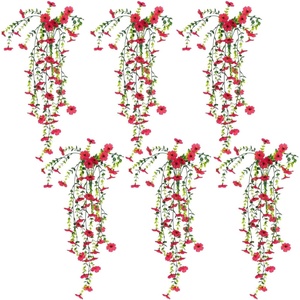 image:imageNearly Natural 30in UV Resistant Artificial Daisy Hanging Plant IndoorOutdoor  Set of 6Beauty