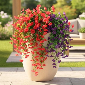 image:imageNearly Natural 30in UV Resistant Artificial Morning Glory Hanging Plant IndoorOutdoor  Set of 6Assorted 3