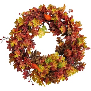 image:imageNearly Natural 32 in Artificial Autumn Oak Leaf Wreath for Home Front Door