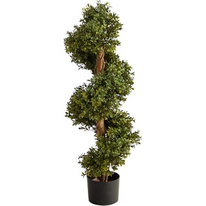 image:imageNearly Natural 33 in Artificial Boxwood Spiral Topiary Tree with Planter