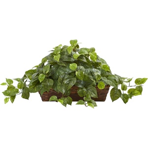image:imageNearly Natural 34 in Artificial Pothos Ivy Plant with Ledge Basket