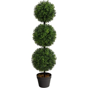 image:imageNearly Natural 36 in Artificial Triple Ball Boxwood Topiary Tree with PotGreen