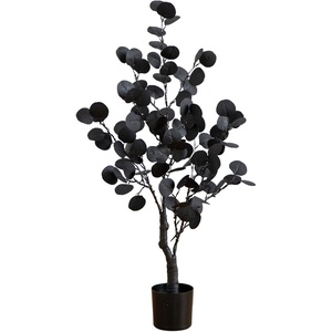 image:imageNearly Natural 3ft PreLit Artificial Halloween Black Eucalyptus Tree with 80 Orange amp Purple LED Lights