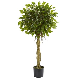 image:imageNearly Natural 4 ft Artificial Ficus Topiary UVResistant Outdoor Fake Tree