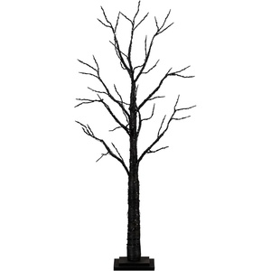 image:imageNearly Natural 4ft PreLit Halloween Black Twig Artificial Fall Tree with 240 Orange and Purple LED Lights