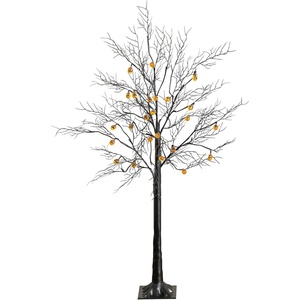 image:imageNearly Natural 4ft PreLit Halloween Black Twig Tree with 24 Orange LED Pumpkin Lights