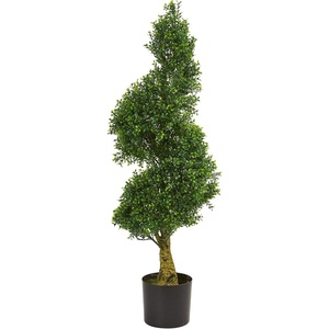 image:imageNearly Natural 4ft Spiral Boxwood Artificial Tree UV Resistant IndoorOutdoor