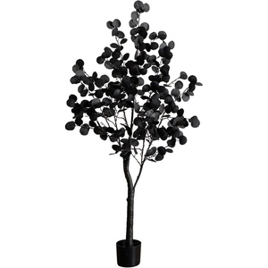 image:imageNearly Natural 5ft PreLit Halloween Black Eucalyptus Tree with Orange amp Purple LED Lights