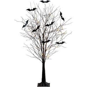 image:imageNearly Natural 5ft PreLit Halloween Black Twig Tree with Bats and 50 LED Lights