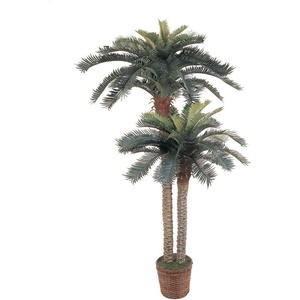 image:imageNearly Natural 6 ft Artificial Sago Palm Double Tree Basket Floor Plant