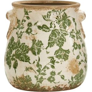 image:imageNearly Natural 65 in Tuscan Ceramic Green Floral Scroll Decorative Vase65 in W x 65 in D x 65 in H