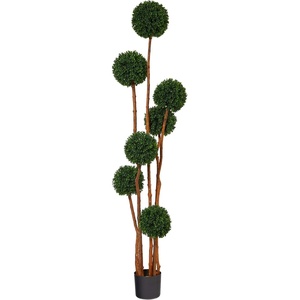 image:imageNearly Natural 6ft Boxwood Ball Topiary Artificial Tree with Natural Trunk UV Resistant IndoorOutdoor