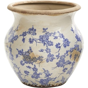 image:imageNearly Natural 7 in Tuscan Ceramic Blue Scroll Urn Vase Floral Room Decor105in