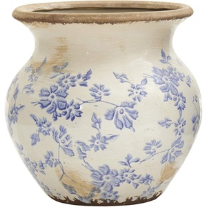 image:imageNearly Natural 7 in Tuscan Ceramic Blue Scroll Urn Vase Floral Room Decor7in
