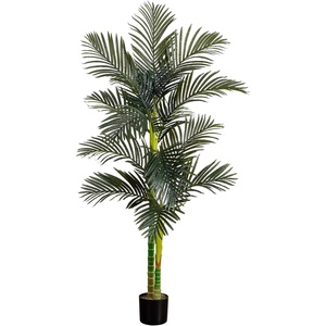 image:imageNearly Natural 8 ft Artificial Golden Cane Palm Tree with Nursery Pot6ft