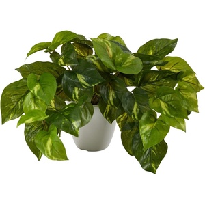 image:imageNearly Natural 9 in Artificial Pothos Real Touch Plant with White Planter1 Count Pack of 1