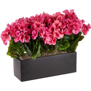 image:imageNearly Natural Geranium Silk Plant in Rectangular Planter UV Resistant IndoorOutdoorBeauty