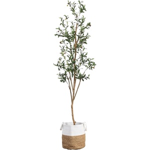 image:imagePotted Artificial Olive Tree with Handmade Jute Planter  7  Green