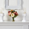 image:imageNearly Natural 10 in Artificial Peony Arrangement in Glass VaseAssorted