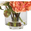 image:imageNearly Natural 10 in Artificial Peony Arrangement in Glass VaseAssorted