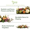 image:imageNearly Natural 10 in Artificial Peony Arrangement in Glass VaseMixed