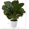 image:imageNearly Natural 11in Fiddle Leaf Artificial Plant in White Planter Real Touch