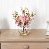 image:imageNearly Natural 14 in Artificial Cherry Blossom Arrangement Globe Vase Decor