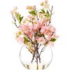 image:imageNearly Natural 14 in Artificial Cherry Blossom Arrangement Globe Vase Decor