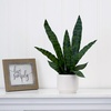 image:imageNearly Natural 16 in Artificial Sansevieria Snake Plant White Planter DecorGreen
