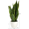 image:imageNearly Natural 16 in Artificial Sansevieria Snake Plant White Planter DecorGreen