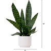 image:imageNearly Natural 16 in Artificial Sansevieria Snake Plant White Planter DecorGreen
