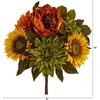 image:imageNearly Natural 16in Peony Dahlia and Sunflower Artificial Flower Bouquet Set of 2