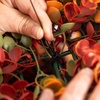 image:imageNearly Natural 17in Orange Eucalyptus Fall Ball UVResistant Decor