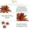 image:imageNearly Natural 20 Autumn Boston Fern Artificial Set of 3 Silk Plants Orange