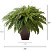 image:imageNearly Natural 23in Artificial Boston Fern Plant with Tapered Bronze Square Metal Planter DIY KIT