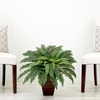 image:imageNearly Natural 23in Artificial Boston Fern Plant with Tapered Bronze Square Metal Planter DIY KIT