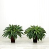 image:imageNearly Natural 23in Artificial Boston Fern Plant with Tapered Bronze Square Metal Planter DIY KIT Set of 2