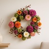 image:imageNearly Natural 24 in Artificial Peony Wreath for Front Door Decor