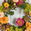 image:imageNearly Natural 24 in Artificial Peony Wreath for Front Door Decor