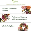 image:imageNearly Natural 24 in Artificial Peony Wreath for Front Door Decor